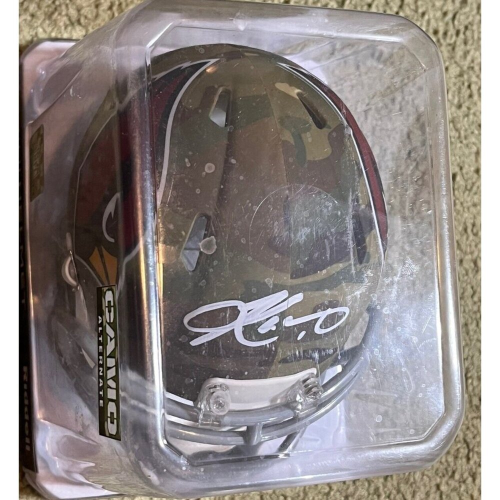 New! Kyler Murray Autographed Arizona Cardinals Camo Mini Helmet    Beckett Coa
